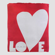 Custom Personalized Wedding Sustainable Knit Throw Blanket - LOVE by Susy Pilgrim Waters