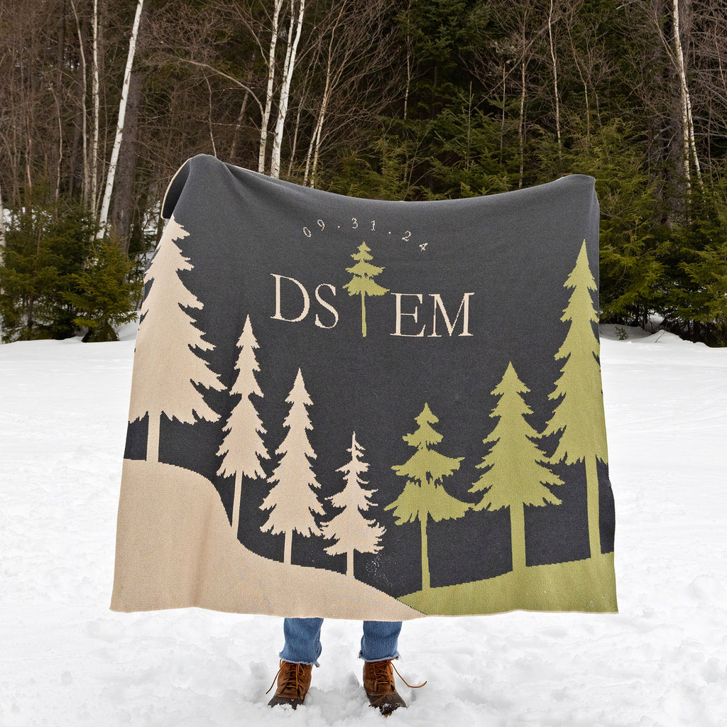 Personalized Pine Throw Blanket