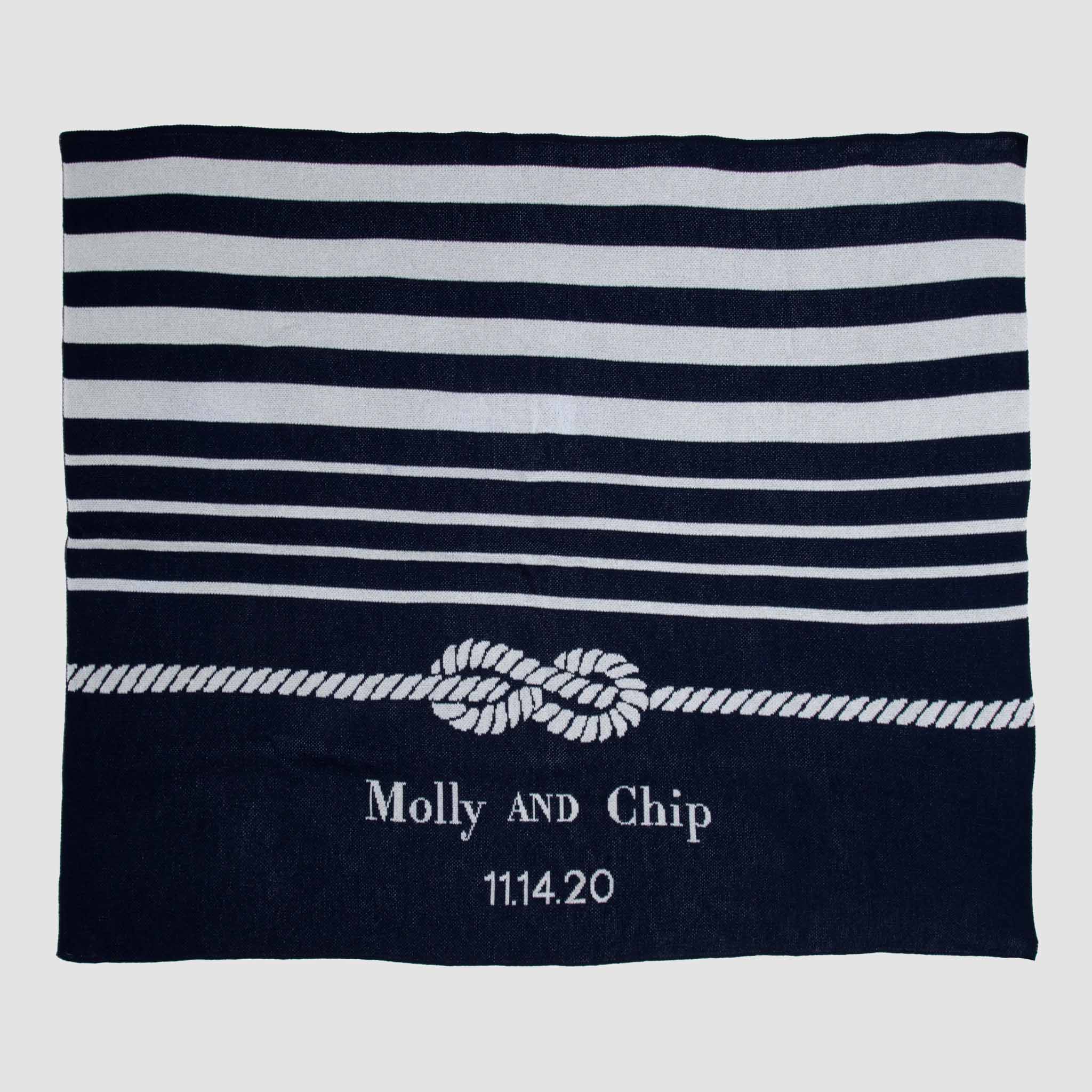 Custom Personalized Wedding Sustainable Knit Throw Blanket - Tie the Knot