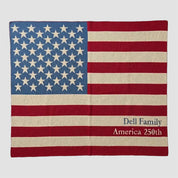 in2green Eco Throw Personalized Vintage American Flag - Cotton Sustainable Knit Blanket 601570194962 CTM-MG-AF