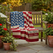 in2green Eco Throw Personalized Vintage American Flag - Cotton Sustainable Knit Blanket 601570194962 CTM-MG-AF