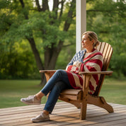 in2green Eco Throw Personalized Vintage American Flag - Cotton Sustainable Knit Blanket 601570194962 CTM-MG-AF