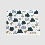 Custom Personalized Baby Sustainable Knit Throw Blanket - Happy Camper