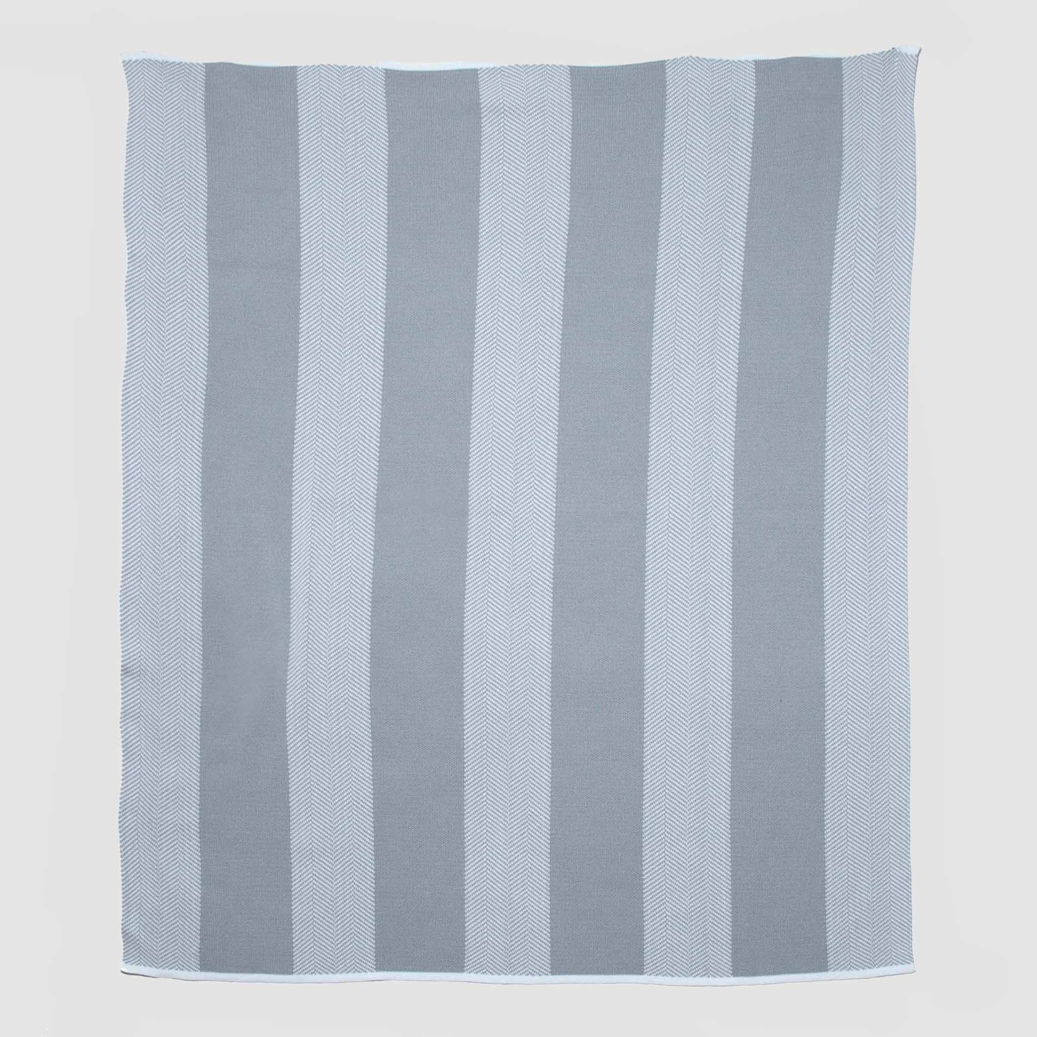 in2green Eco Throw Indoor | Outdoor Sustainable Knit Throw Blanket - Poly Herringbone Stripe 655646738529 POLY-HBS10
