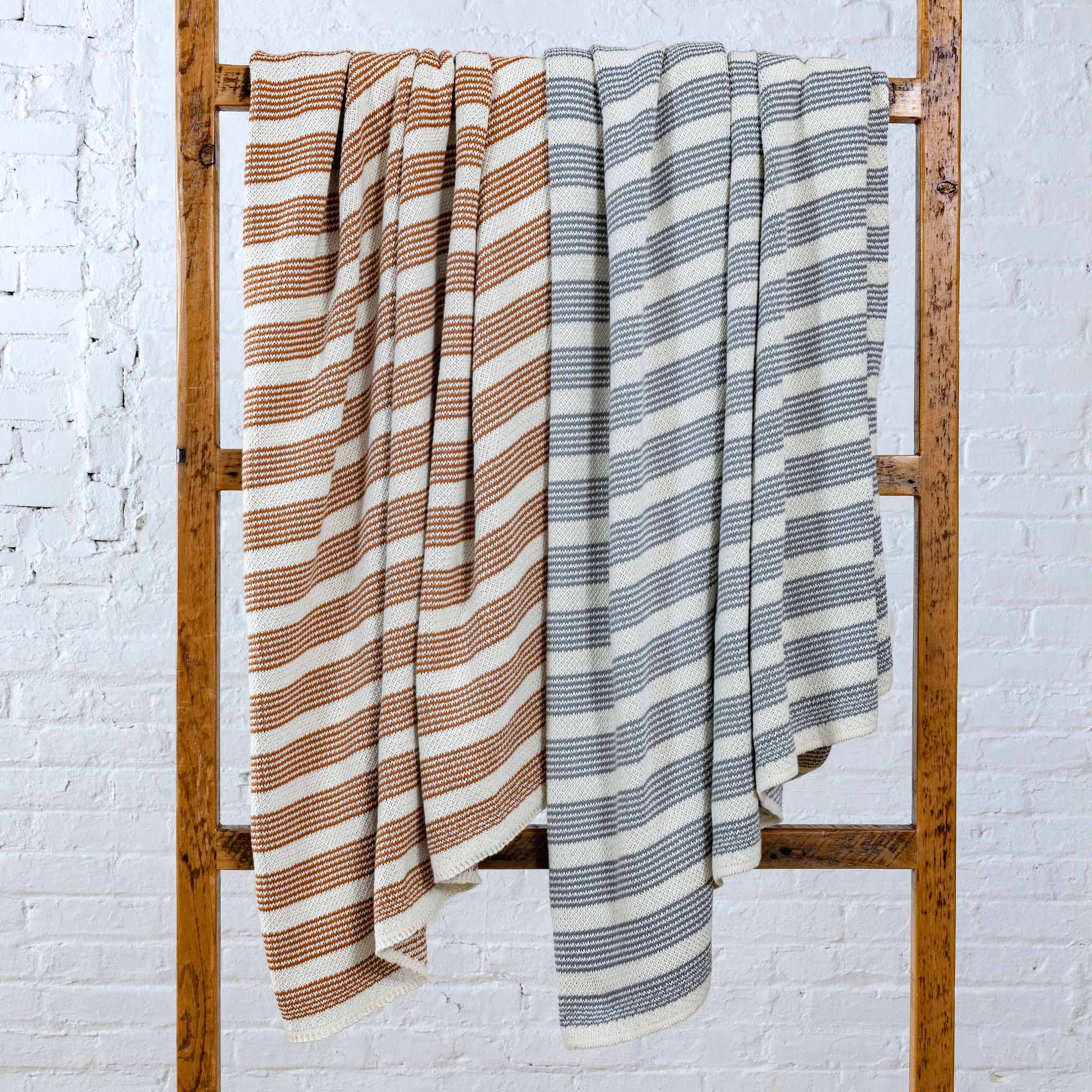 in2green Eco Throw Poly Pinstripe - Indoor | Outdoor Sustainable Knit Minimalist Throw Blanket