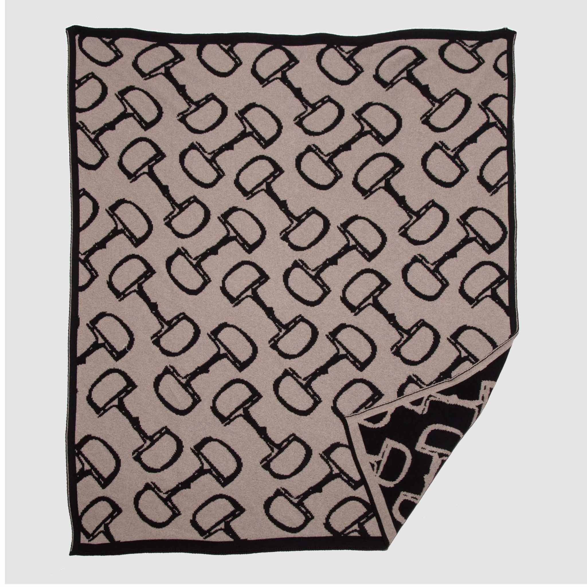 in2green Eco Throw Reversible Sustainable Knit Equestrian Throw Blanket - Bits 655646731827 BL02RB2