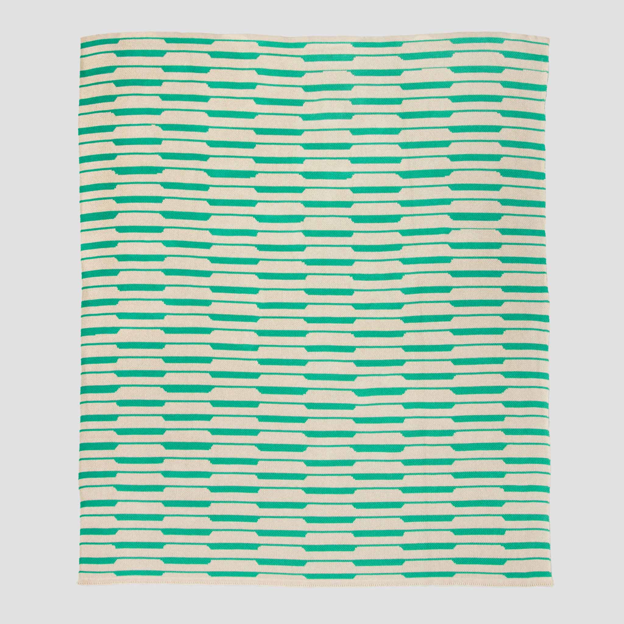 In2Green Eco Throw Cotton Sustainable Knit Graphic | Patterned Throw Blanket - Raita by Petra Kaksonen 601570194122 PK-RT-GN