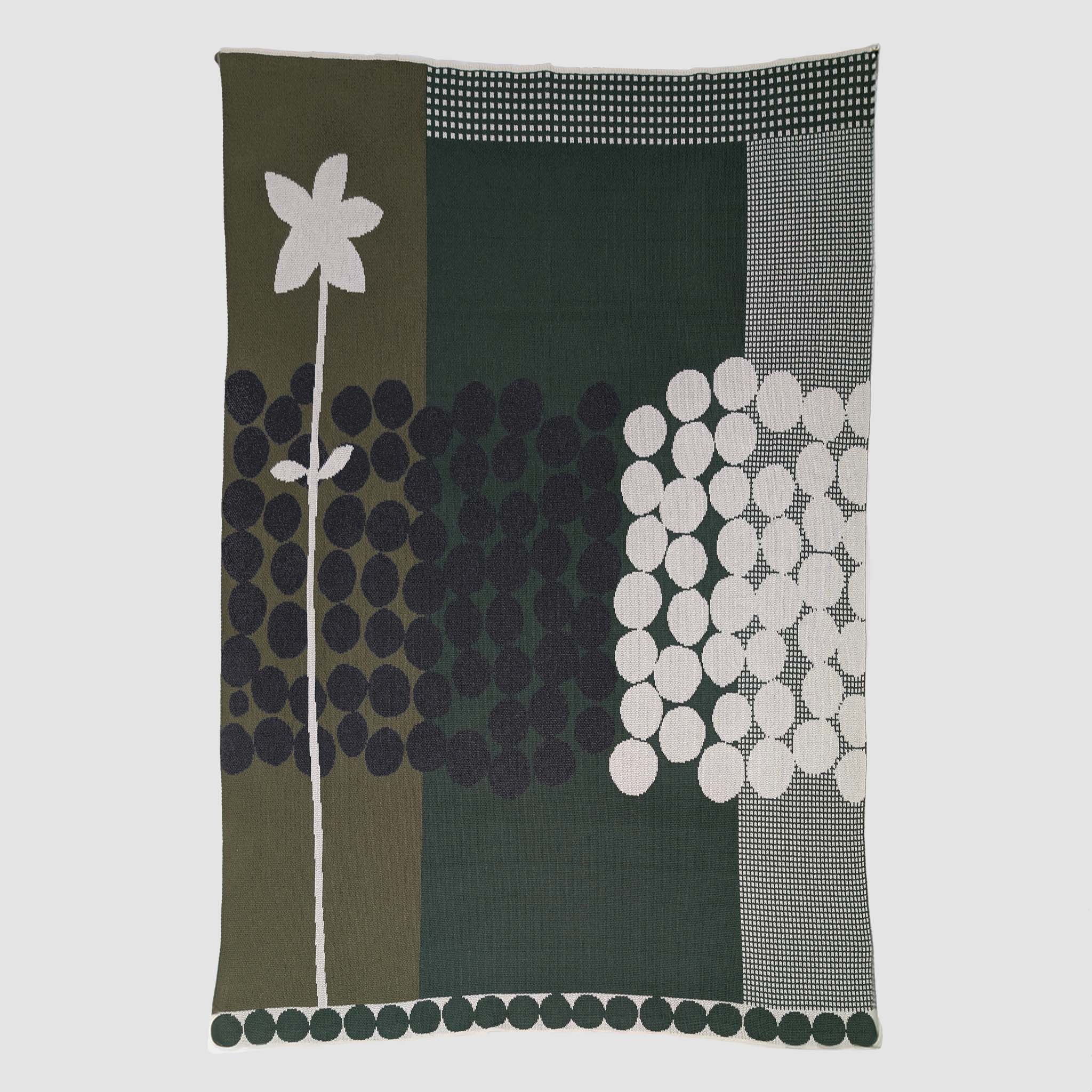 Cotton Sustainable Knit Floral | Graphic Throw Blanket - Rock Rose by Susy Pilgrim Waters