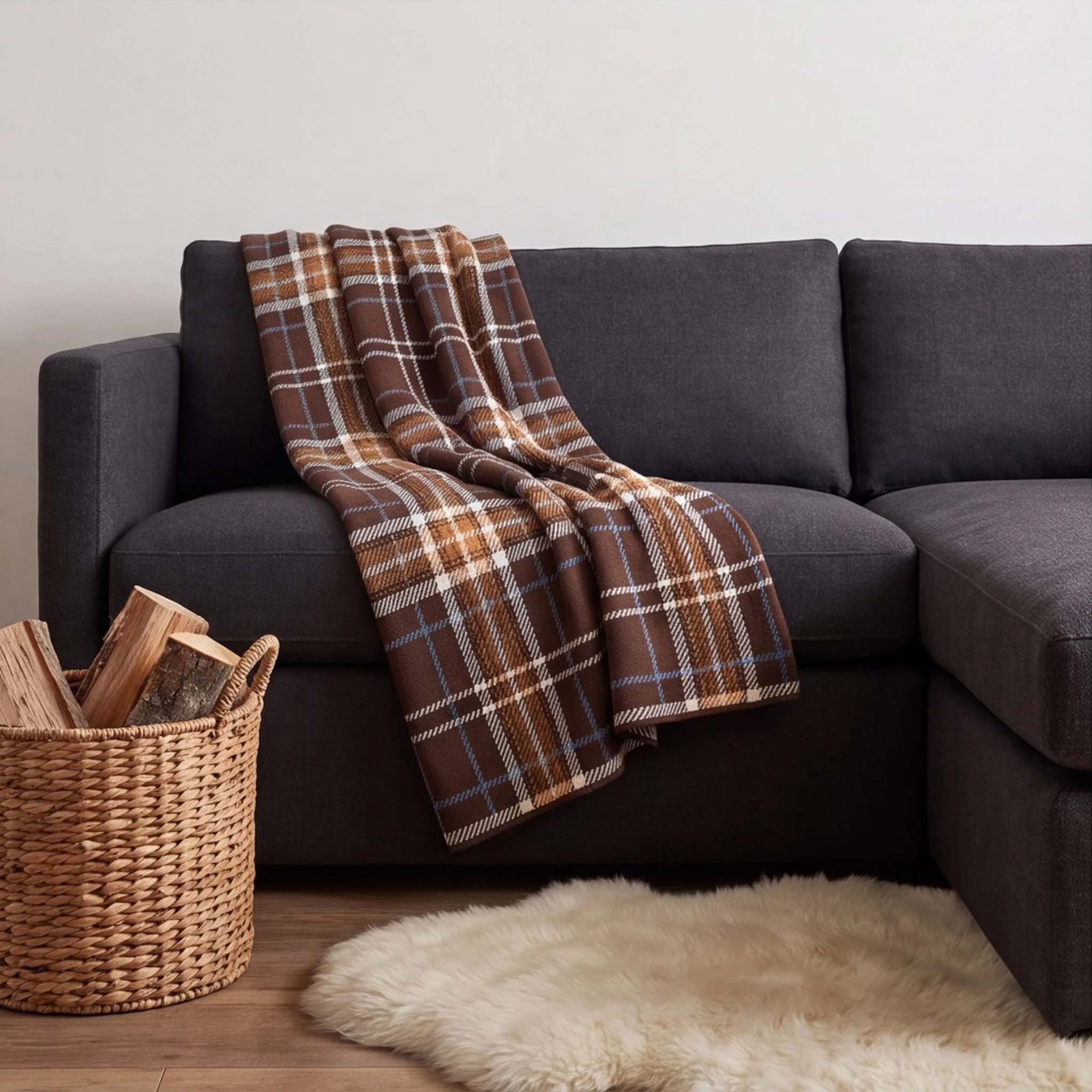 in2green Eco Throw Rustic Plaid - Cotton Sustainable Knit Traditional Throw Blanket 601570195334 BL01XPL1