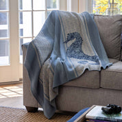 Cotton Sustainable Knit Throw Blanket | Coastal - Seahorse Square
