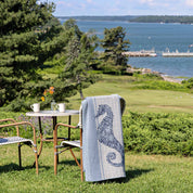 Cotton Sustainable Knit Throw Blanket | Coastal - Seahorse Square