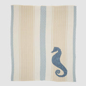In2Green Eco Throw Cotton Sustainable Knit Throw Blanket | Coastal - Seahorse Square 601570193651 BL01CSH2
