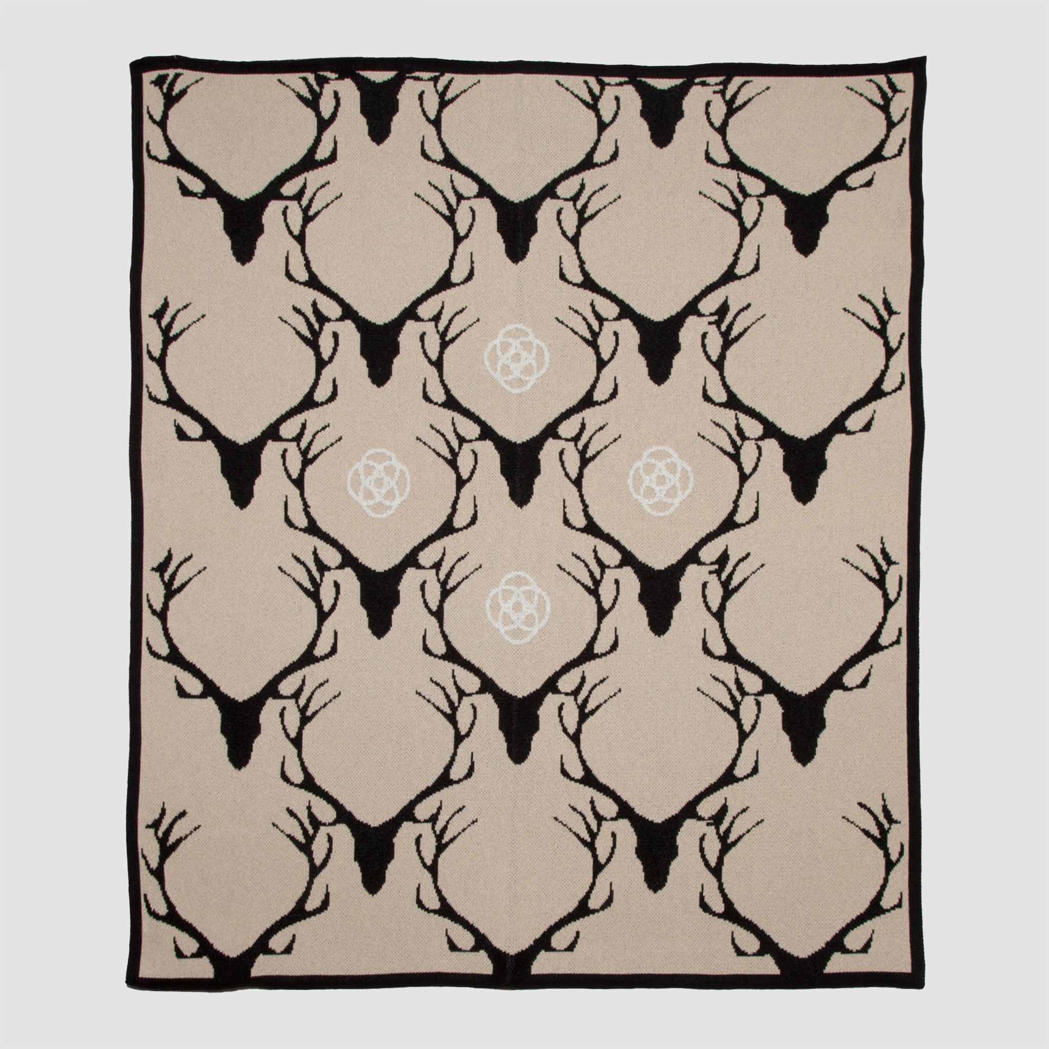 in2green Eco Throw Cotton Sustainable Knit Throw Blanket | Stag Longhorn 655646731391 BL01STL1