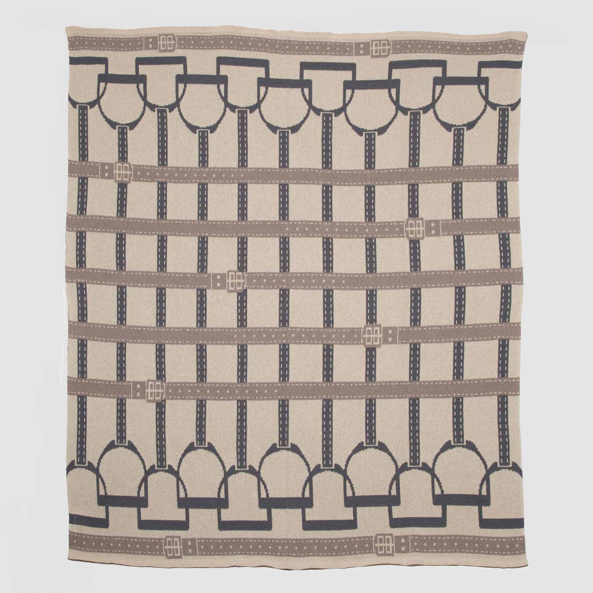 in2green Eco Throw Cotton Sustainable Knit Throw Blanket - Equestrian Stirrup 655646731476 BL01SU5