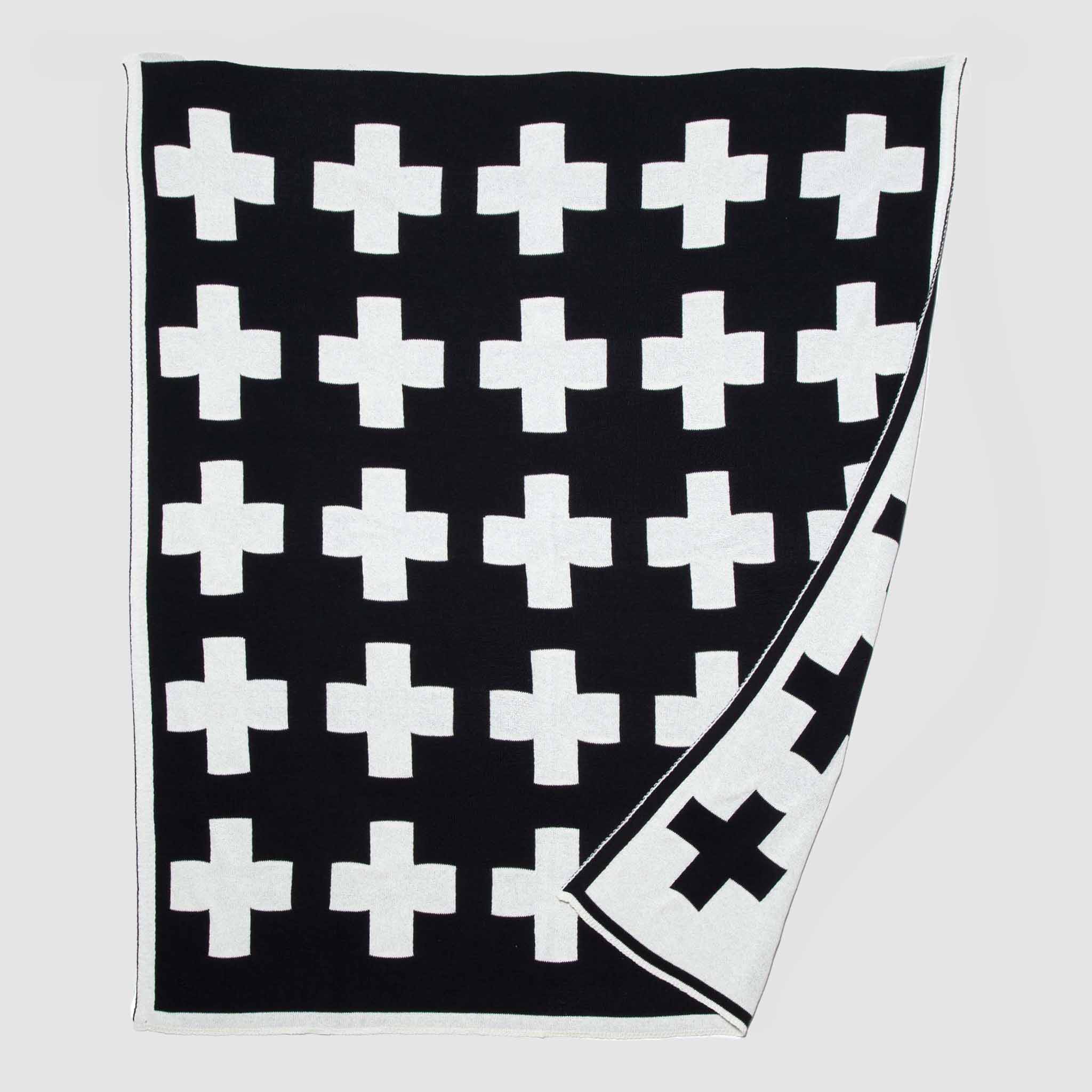 in2green Eco Throw Reversible Sustainable Knit Geometric | Patterned Throw Blanket - Swiss Cross 655646731513 BL01SWC4