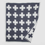 in2green Eco Throw Reversible Sustainable Knit Geometric | Patterned Throw Blanket - Swiss Cross 655646731506 BL01SWC2