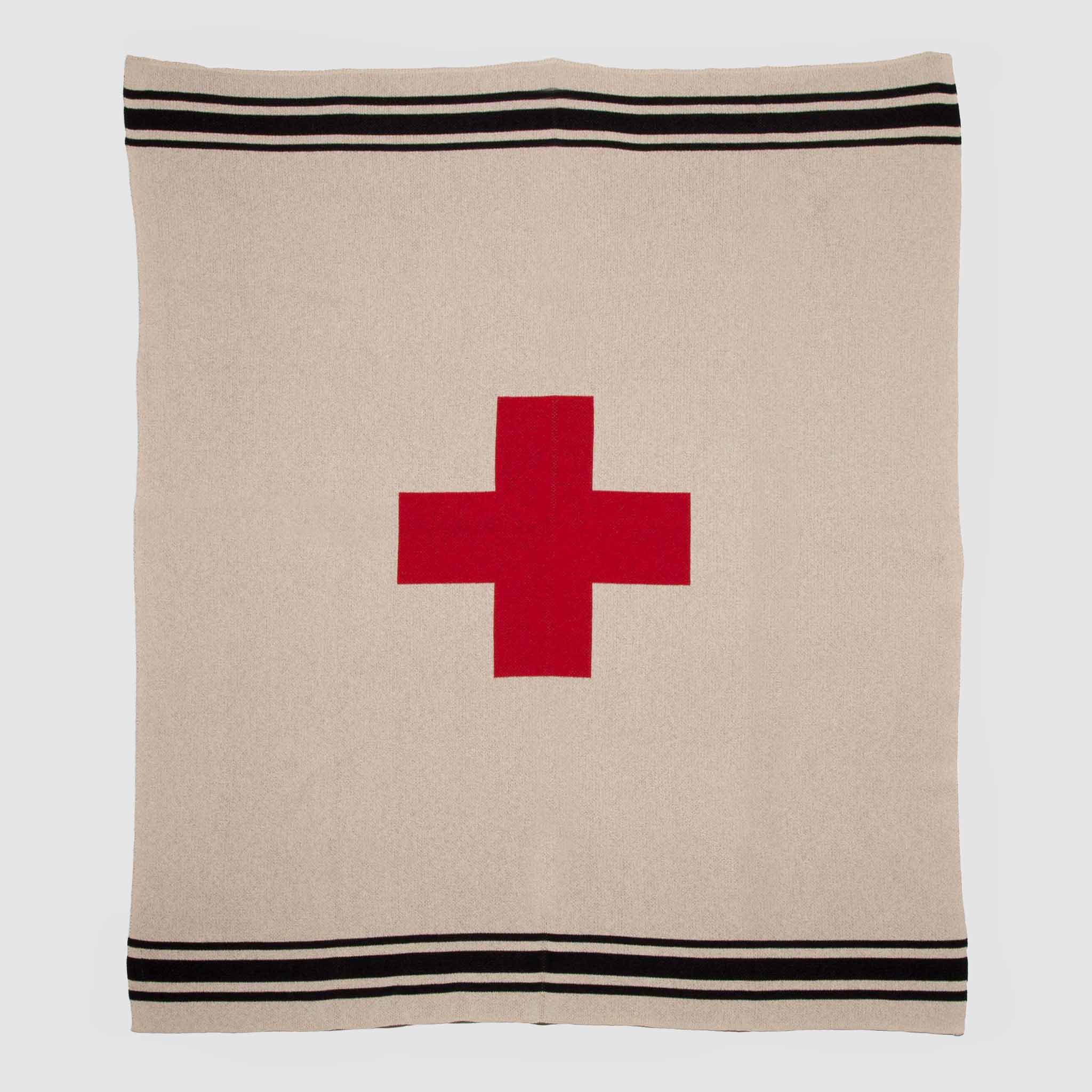 in2green Eco Throw Cotton Sustainable Knit Throw Blanket - Swiss Cross with Stripes 655646731520 BL01SWC7