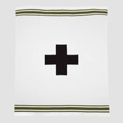 in2green Eco Throw Cotton Sustainable Knit Throw Blanket - Swiss Cross with Stripes 655646738376 BL01SWC11