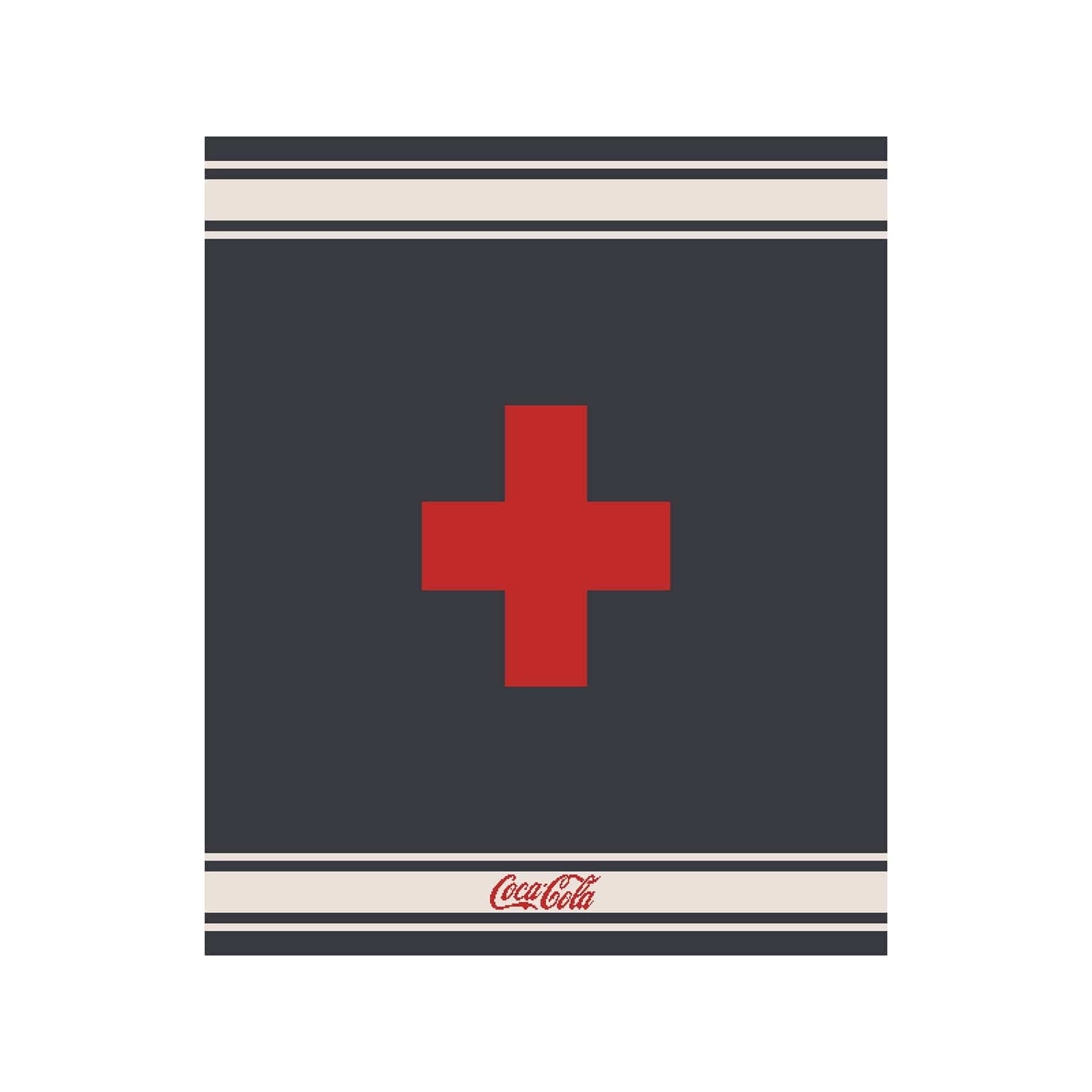 In2Green Swatch Custom Logo Blanket: Personalized Corporate Gift - Swiss Cross with Stripes Pattern