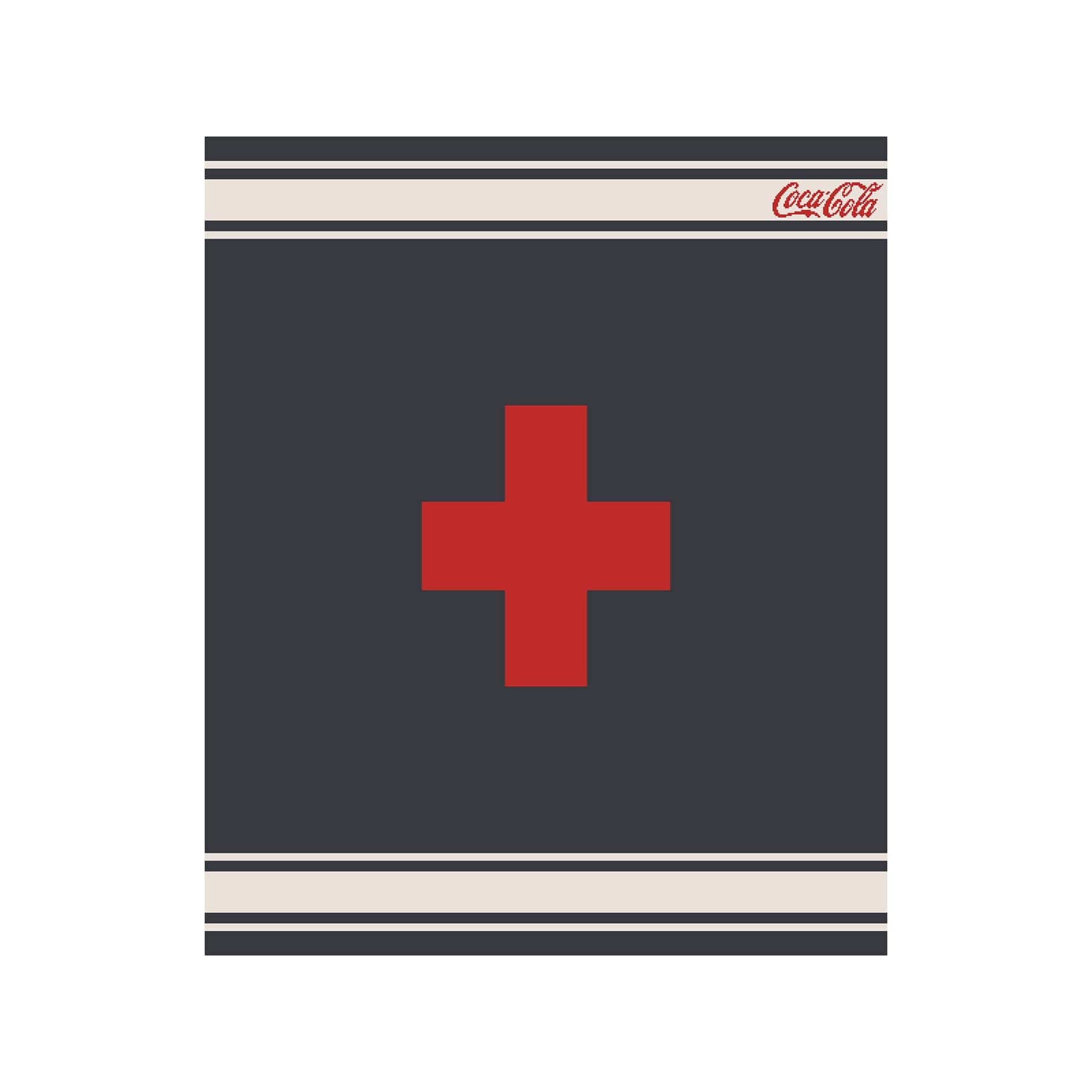 In2Green Swatch Custom Logo Blanket: Personalized Corporate Gift - Swiss Cross with Stripes Pattern