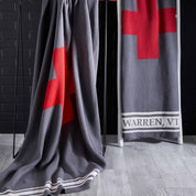 In2Green Swatch Custom Logo Blanket: Personalized Corporate Gift - Swiss Cross with Stripes Pattern