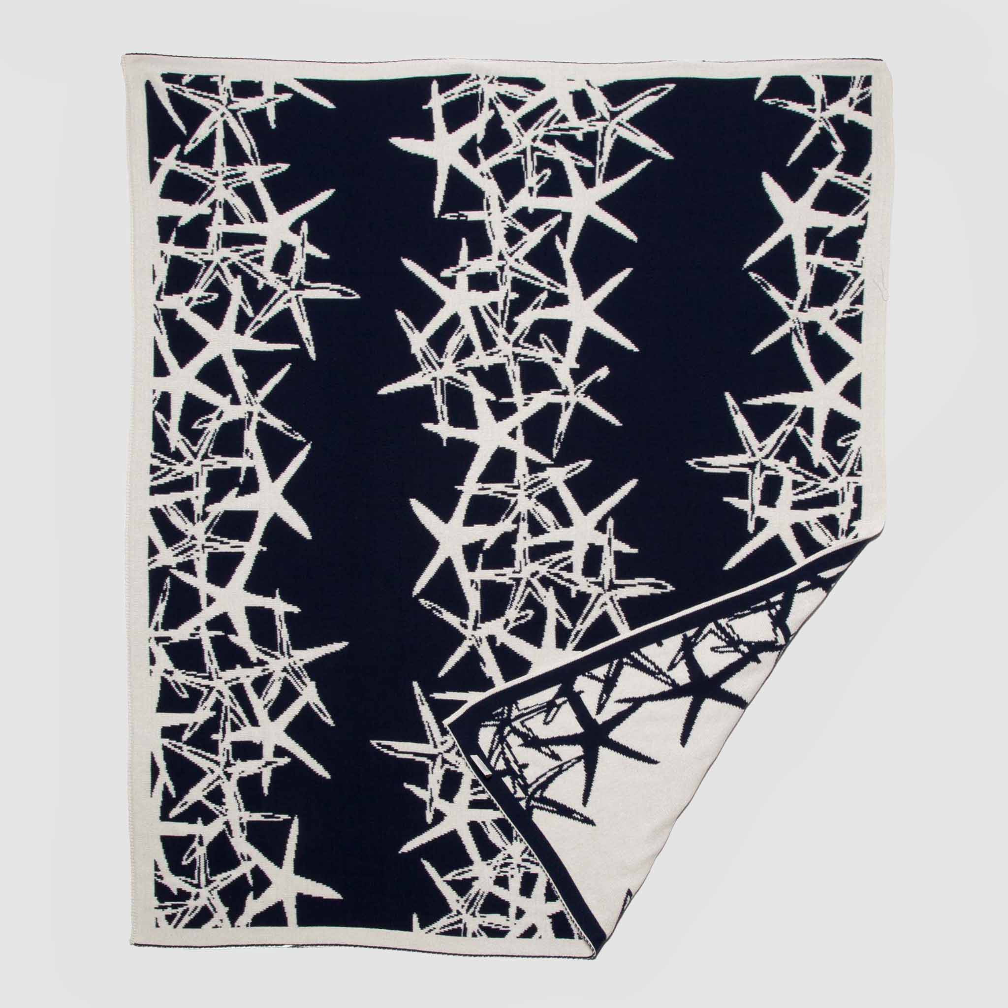 in2green Eco Throw Reversible Sustainable Coastal Knit Throw Blanket - Tumbling Starfish 655646732213 BL02RTS1