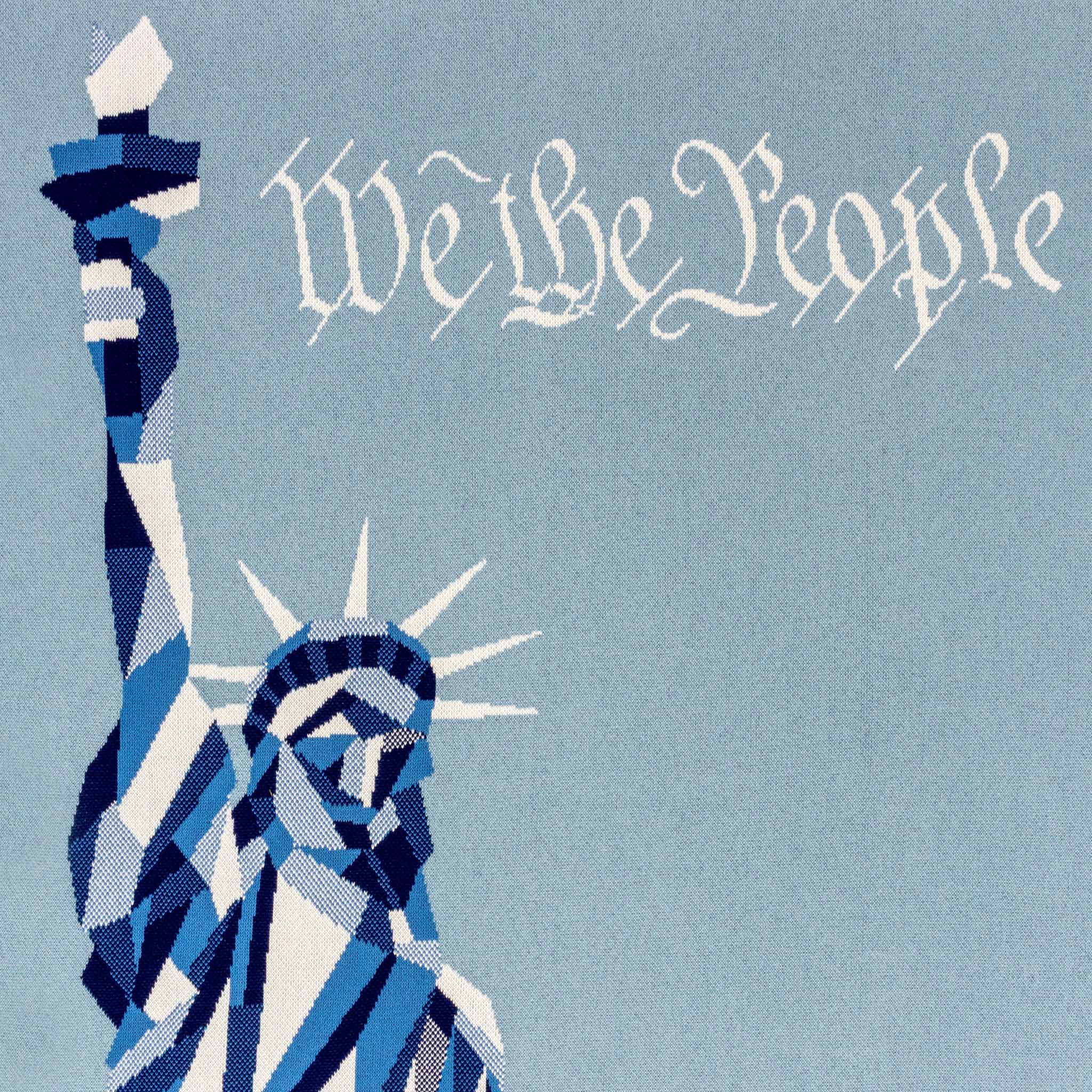 Statue of Liberty - We the People | Cotton Sustainable Knit Modern Throw Blanket