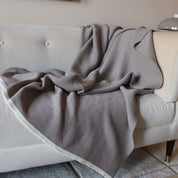 100% Merino Wool Sustainable Knit Solid Textured Throw Blanket - Wool Links