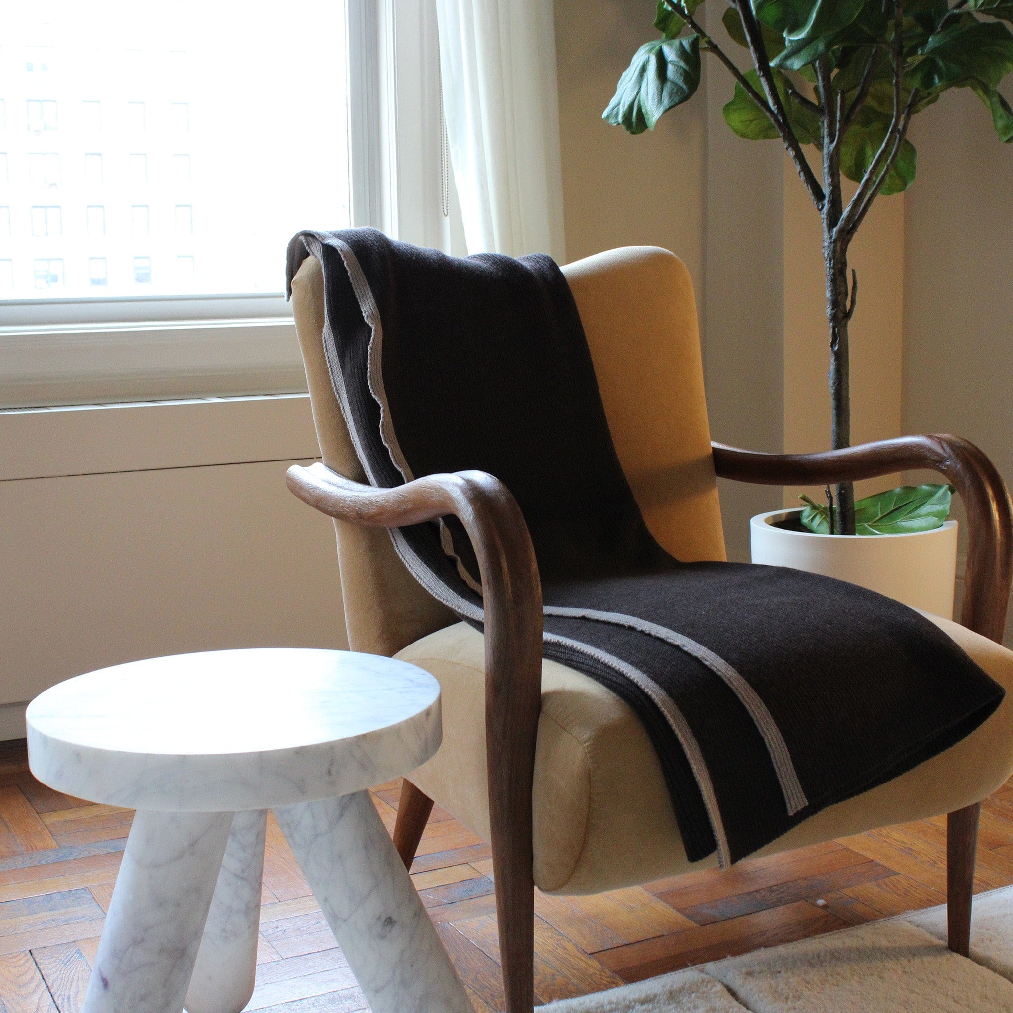 100% Merino Wool Sustainable Knit Solid Textured Throw Blanket - Wool Links