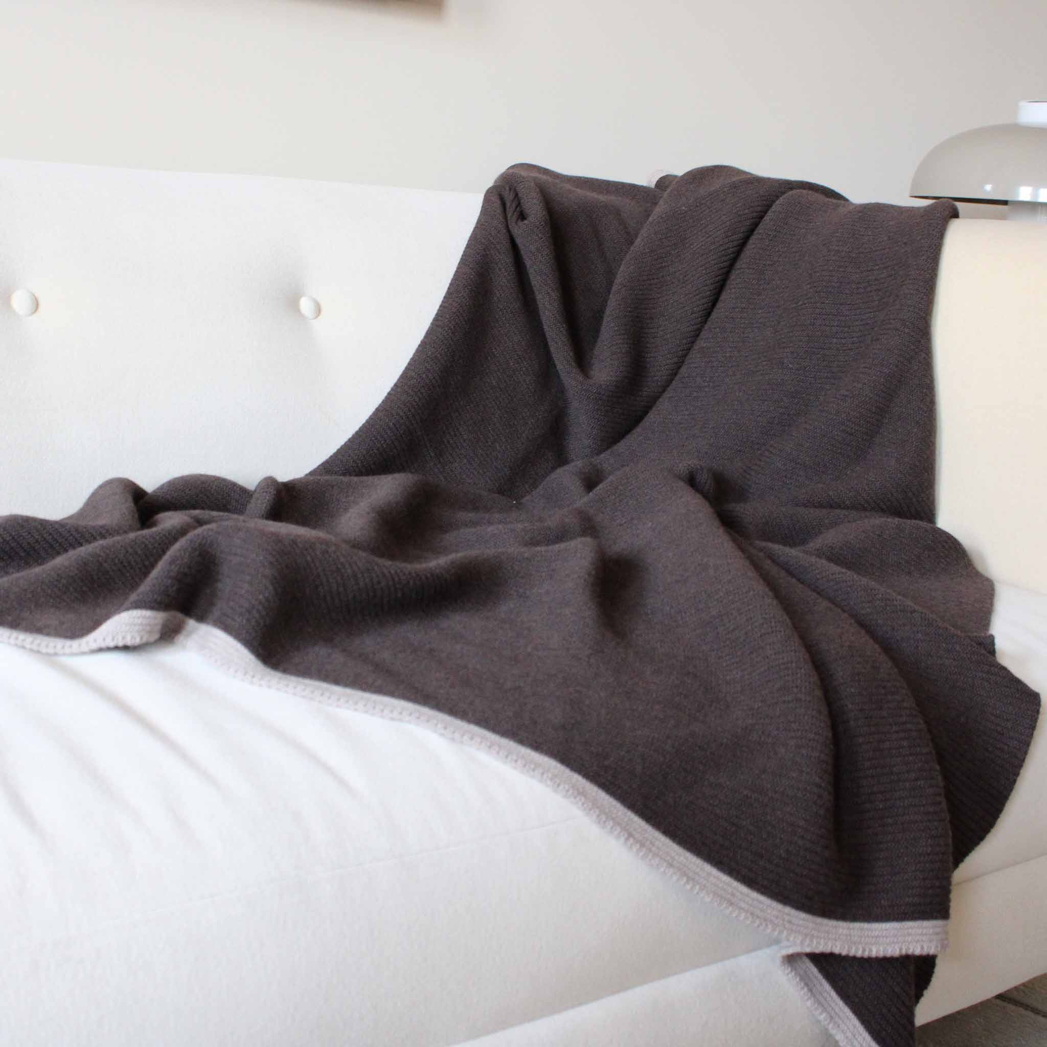 100% Merino Wool Sustainable Knit Solid Textured Throw Blanket - Wool Links