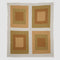 The in2green Bauhaus Throw Blanket showcases a classic Bauhaus design with four squares, each containing nested rectangles in warm brown and tan tones.