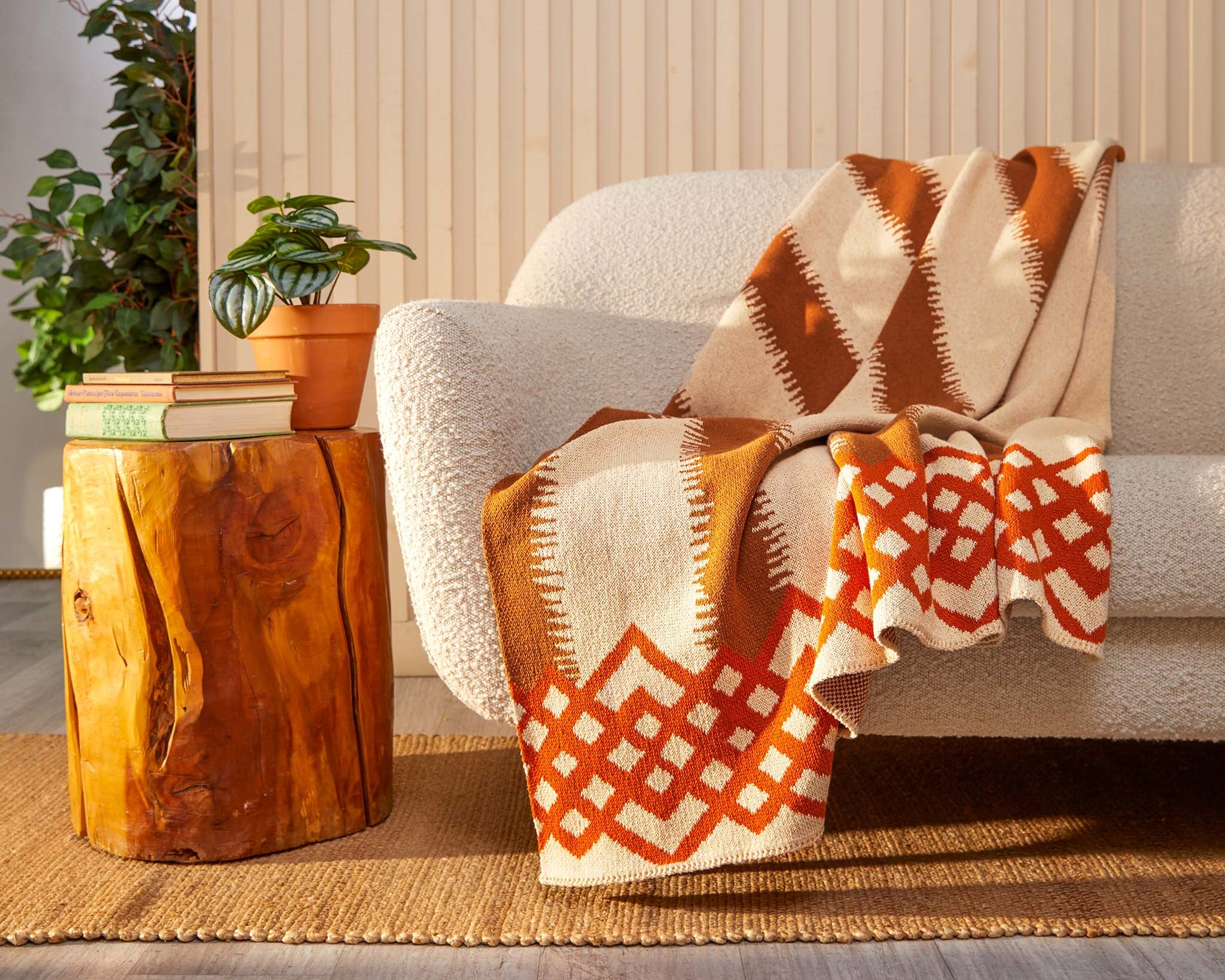 Feathered Stripe Throw Blanket BL01FS10