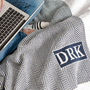 In2Green Swatch Custom Logo Blanket: Personalized Corporate Gift - Herringbone Pattern
