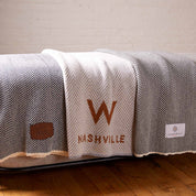 In2Green Swatch Custom Logo Blanket: Personalized Corporate Gift - Herringbone Pattern