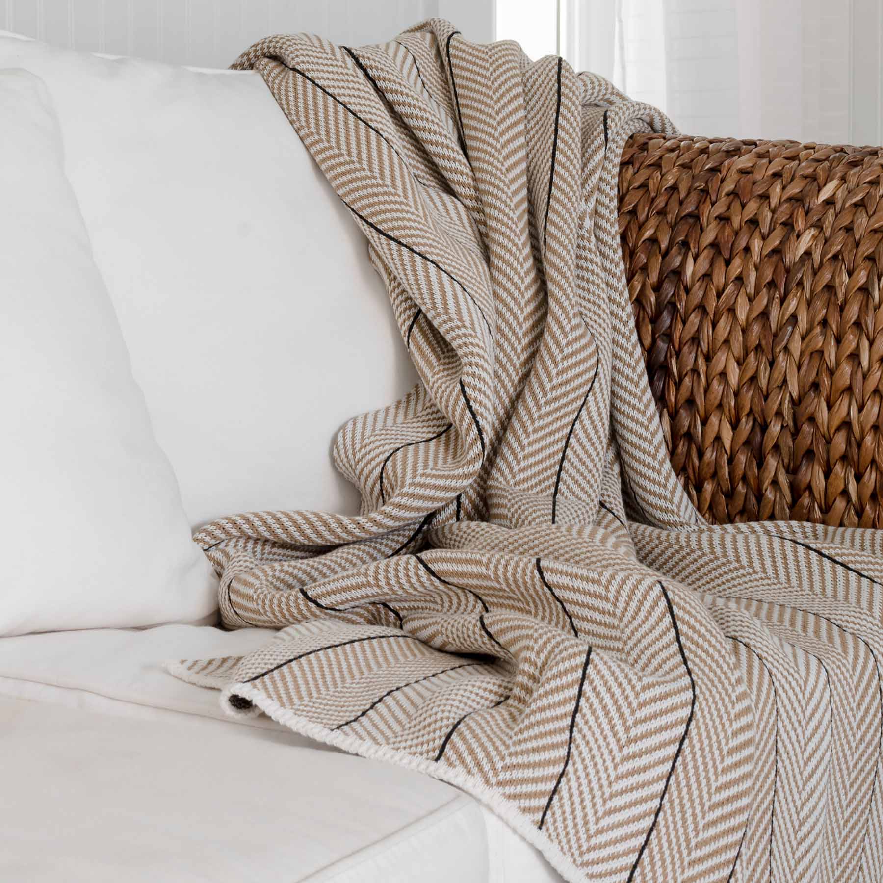 In2Green Swatch Custom Logo Blanket: Personalized Corporate Gift - Herringbone Pinstripe Pattern