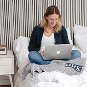 Personalized Herringbone Initials Throw Blanket CTM - HRB1