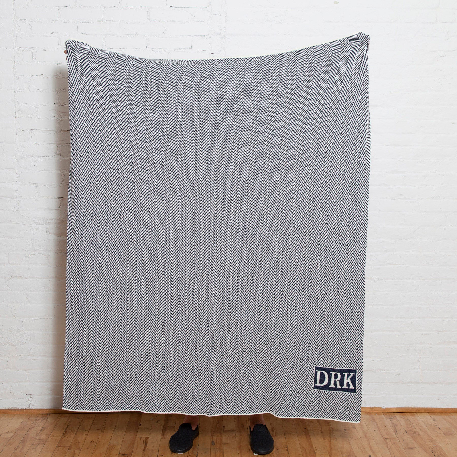 Personalized Herringbone Initials Throw Blanket CTM - HRB1
