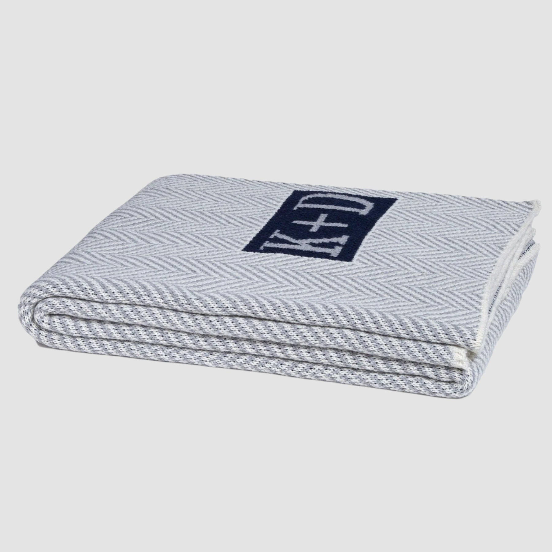 Personalized Herringbone Initials Throw Blanket CTM - HRB2