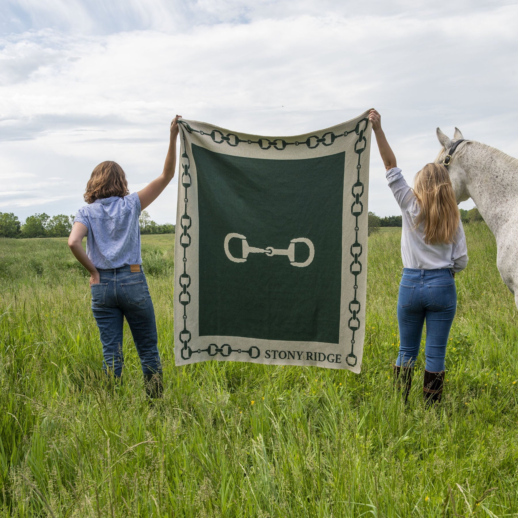 Personalized Snaffle Bit Border Throw Blanket CTM - SBB1
