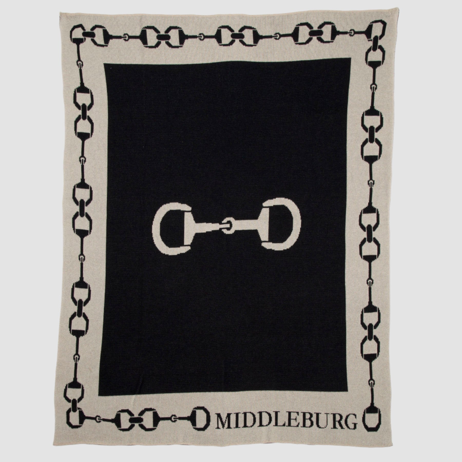 Personalized Snaffle Bit Border Throw Blanket CTM - SBB2