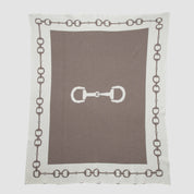 Personalized Snaffle Bit Border Throw Blanket CTM - SBB3