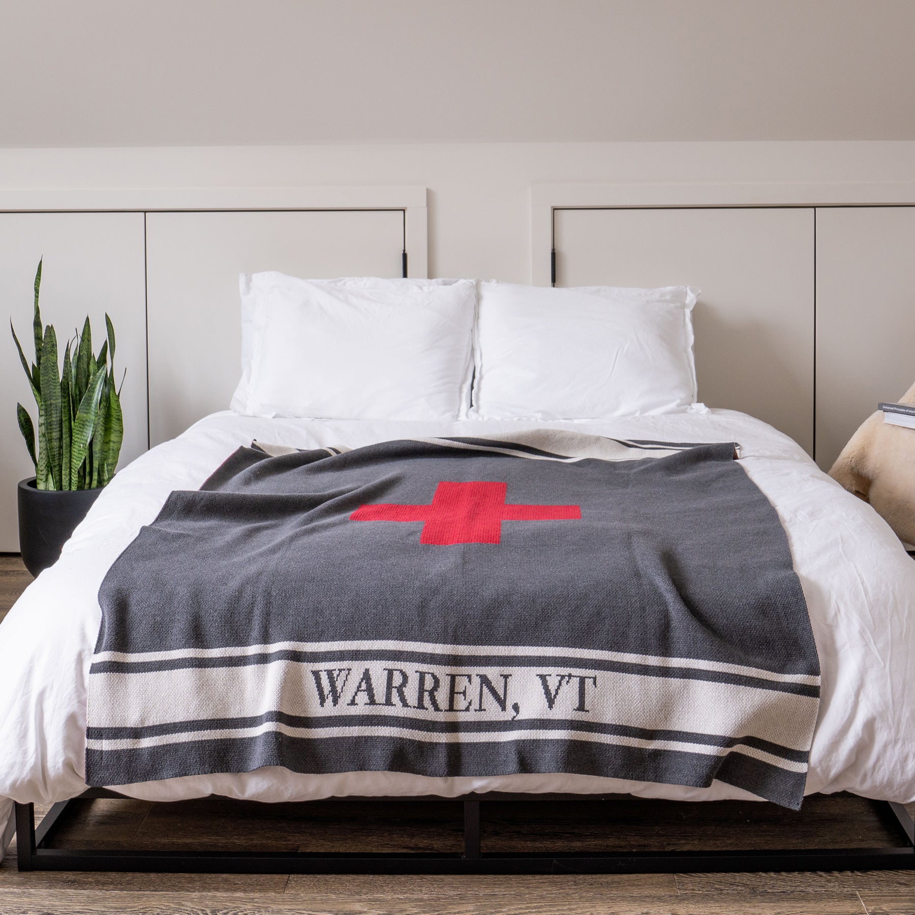 Personalized Swiss Cross with Stripe Throw Blanket CTM - SWC