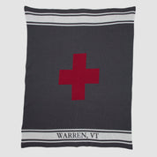 Personalized Swiss Cross with Stripe Throw Blanket CTM - SWC