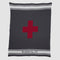 Personalized Swiss Cross with Stripe Throw Blanket CTM - SWC