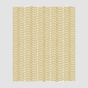 The Sand Stone Throw Blanket by in2green features a pattern of tightly arranged yellow and orange rectangles on a white background, evoking the look of a knit blanket with horizontal lines and an organic charm.