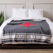 In2Green Swatch Custom Logo Blanket: Personalized Corporate Gift - Swiss Cross with Stripes Pattern