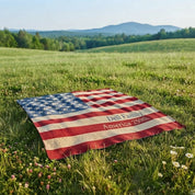 in2green Eco Throw Personalized American Flag - Cotton Sustainable Knit Blanket 601570194979 CTM-AF1