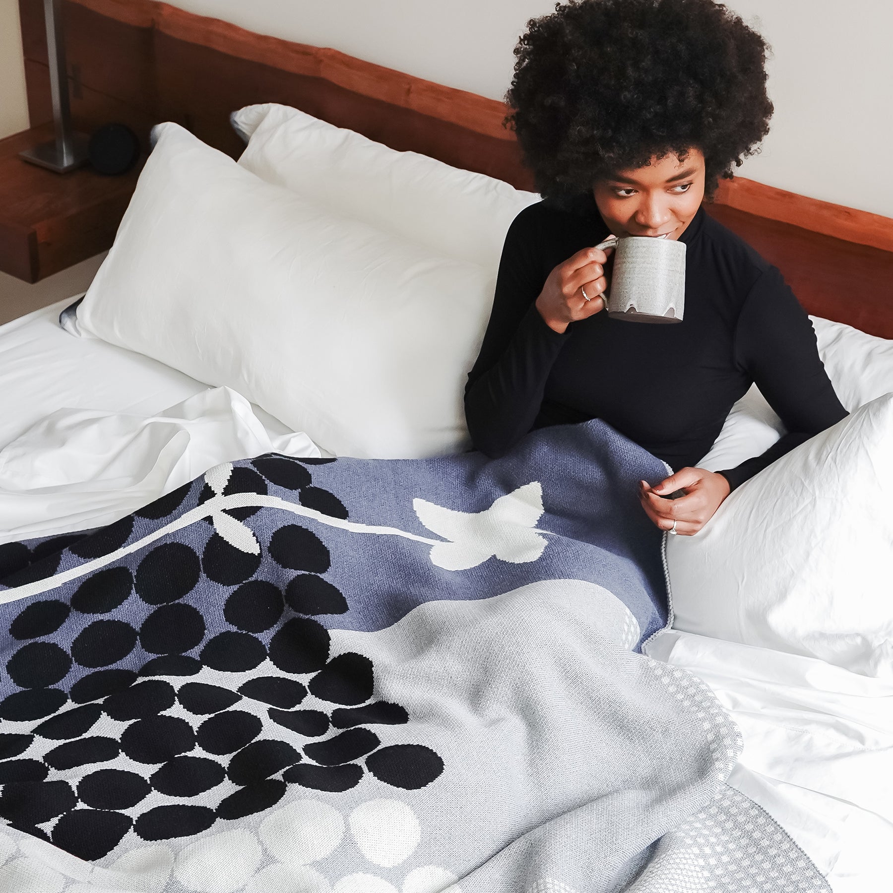 Wool Rock Rose Throw Blanket by Susy Pilgrim Waters SPW - WRR - OB