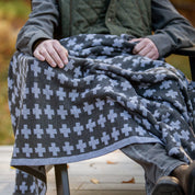 Wool Small Cross Reversible Throw Blanket BLW02CR4