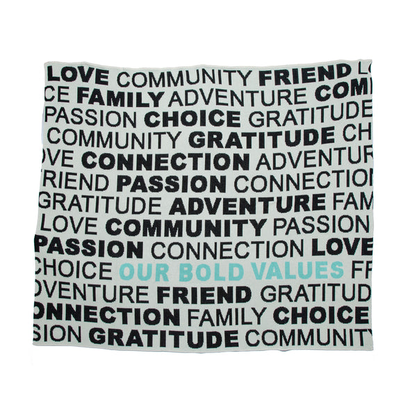 Personalized Bold Values Throw Blanket